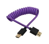 ERYI-Câble 4K 8K 60P Type A Hdmi 2.1 Vers Hdmi Tressé Enroulé Pour Atomos Ninja V Smallhd Blackmagic Monitor Panasonic Sony Canon Nikon Appareil Photo Violet 30Cm