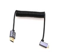 ERYI-Câble 8K 2.1 Hdmi Vers Micro Hdmi À Angle Gauche Haute Vitesse 48 Gbit/S Câble Spiralé Pour Atomos-Ninja-V 4K-60P Record 48Gbps Hdmi Pour Canon-R5C, R5, R6