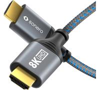ERYI-Câble ® 8K Hdmi, Prise Hdmi Vers Prise Hdmi, Hdmi 2.1, 8K 60Hz, 4K 120Hz, Gaine Coton, Gris/Bleu, 3.00 Mètres