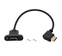 ERYI-Câble D'Extension Hdmi Avec Panneau De Montage 4K 60Hz Câble Hdmi Mâle Vers Femelle À 90 Degrés 10Gbpstransmission Haute Vitessepour Lecteur Blu Ray, Tv 3D (Incurvé Vers Droite, 0.5 M)