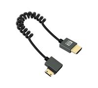 ERYI-Câble Enroulé Mini Hdmi Vers Hmdi 8K 2.2Ft, Câble Hdmi Vers Mini Hdmi Spiral À Ressort, Câble Hdmi Court 2,1 8K@60Hz 48Gbps Pour Appareil Photo/Caméscope/Hdtv/Tablette (Droite)