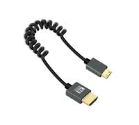 ERYI-Câble Enroulé Mini Hdmi Vers Hmdi 8K 2.2Ft, Câble Hdmi Vers Mini Hdmi Spiral À Ressort, Câble Hdmi Court 2,1 8K@60Hz 48Gbps Pour Appareil Photo/Caméscope/Hdtv/Tablette (Régulier)