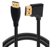 ERYI-Câble Hdmi 4K 1.4, Coudé Hdmi Mâle Vers Mâle 4K @ 30 Hz, Connecteur Plaqué Or, Prise En Charge Arc, 3D, Ethernet, Pour Tv Hd, Lactop, Pc, Projecteur - Noir (1 M) (Droit/Gauche)