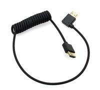 ERYI-Câble Hdmi 8K 4K 60P Pour Atomos Ninja V Smallhd Ultra Sony Venice Z190 Canon Xf705 Lumix S5Ii X G9 Z8 Appareil Photo Portkeys Teradek, Type A Coudé À Gauche Hdmi 2.1 Câble Spiralé 50 Cm