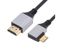 ERYI-Câble Hdtv Mini Hdmi 2.1 Ultra Fin Coudé À 90 Degrés Vers La Droite 8K 4K Hyper Super Flexible Slim Cord Type-A To Type-C For Camera Hdtv 50Cm
