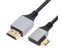 ERYI-Câble Hdtv Mini Hdmi 2.1 Ultra Fin Coudé À 90 Degrés Vers La Gauche 8K 4K Hyper Super Flexible Slim Cord Type-A To Type-C For Camera Hdtv 50Cm