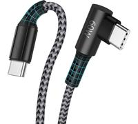 ERYI-Câble Usb C Vers Usb C, 2Pcs 2M 60W Usb C Vers Type C Câble De Charge En Nylon Usb C Angle Droit 90 Degrés Pour Samsung Galaxy S22/S21/S21Plus/S20/S20 Ultra/S8/A53 5G/A71/Note 20/10, Google Pixe
