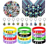 Eryi-Cadeau Anniversaire Yo-Da, 82 Pcs Wars Party Supplies, Wars Cadeaux D'anniversaire, Décoration Anniversaire Star Party Favors Avec 10 Porte Clef 10 Sac Cadeau 12 Bracelet Silicone 50 Autocollant