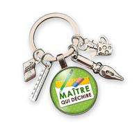 Eryi-Cadeau Maître École - Porte Clés Maitre Breloques « Je Suis Un Maitre Qui Déchire » - Cadeau De Fin D'année Scolaire - Marque Pages - Instituteur- Professeur -Remerciement - Fait Main - Création
