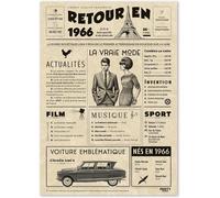 Eryi-Cadeau Original Retour En 1966 - Idée Cadeau 59 Ans Femme Et Homme - Carte Anniversaire 59 Ans Femme Et Homme - Decoration Anniversaire 59 Ans Femme - Carte D`Anniversaire Avec Félicitations