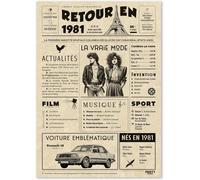 Eryi-Cadeau Original Retour En 1981 - Idée Cadeau 44 Ans Femme Et Homme - Carte Anniversaire 44 Ans Femme Et Homme - Decoration Anniversaire 44 Ans Femme - Carte D`Anniversaire Avec Félicitations