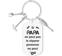 Eryi-Cadeau Papa Porte-Clés Cadeau Fete Des Peres Porte-Clés Cadeau De Fête Des Pères Cadeaux D'anniversaire Cadeau Noel Papa