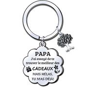 Eryi-Cadeau Papa Porte-Clés Cadeau Fete Des Peres Porte-Clés Cadeau De Fête Des Pères Cadeaux D'anniversaire Cadeau Noel Papa