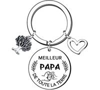 Eryi-Cadeau Papa Porte-Clés Cadeau Fete Des Peres Porte-Clés Cadeau De Fête Des Pères Cadeaux D'anniversaire Cadeau Noel Papa
