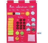 Eryi-- Calendrier Éducatif Rose En Tissu Brodé - Dès 3 Ans - 45 Étiquettes Amovibles - Développe La Découverte, La Réflexion & L'organisation - 40 X 53 X 1 Cm