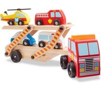 ERYI-- Camion Transporteur De Véhicules D'Urgence 6 Pièces - Camion Enfant 60 Cm - Jeu Imitation - Jouet En Bois - Jouet D'Activité, Développement Et Apprentissage - Cadeau Enfant 3 Ans Et +
