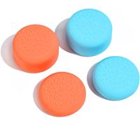 Eryi-Capuchons De Poignée De Pouce Compatible Avec Switch 2,4pcs Points Raised Capuchons Joystick Court Et High Rise Analogique Covers,Bleu+Orange