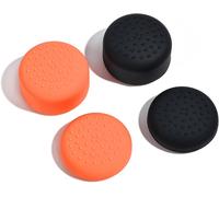 Eryi-Capuchons De Poignée De Pouce Compatible Avec Switch 2,4pcs Points Raised Capuchons Joystick Court Et High Rise Analogique Covers,Noir+Orange