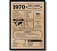 Eryi-Carte D'anniversaire 1970 Cadeau 54e Anniversaire Décoration D'anniversaire Né En 1970 Poster Vintage 54e Anniversaire Femmes 54e Anniversaire Hommes Retour En 1970 (1970)