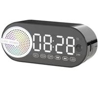 ERYI-Carte Plug-In Multifonction Horloge Miroir Son Coloré Lumière Ambiante Caisson De Basses Portable Sans Fil Bluetooth Haut-Parleur Réveil