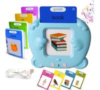 ERYI-Cartes Flash Parlantes Éducatives Pour Enfants Talking Flash Cards 112 Cartes 224 Mots De 3 4 5 6 7 Ans Montessori Autiste Jouet Éducatif Pour Enfant Cadeau D'Anniversaire Motami (Anglais-Bleu)