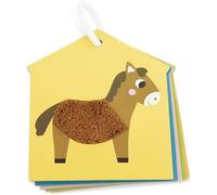 ERYI-- Cartes Tactiles Ferme - 7 Cartes Reliées Avec Anneau - Jouet D'Eveil - Jeu Educatif Toucher Et Motricité - Certifié Fsc - Dès 1 An, J02692