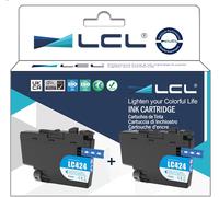 ERYI-Cartouche D'Encre Compatible Lc-424 Lc424 Lc-424C Lc424C(2Pk Cyan) Remplacement Pour Brother Dcp-J1200W Dcp-J1200We