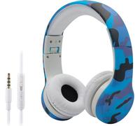 ERYI-Casque Pour Enfants, Volume Limité Sur L'Oreille Pliable Avec Connecteur De Partage (Camouflage)