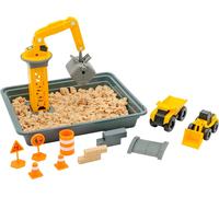 ERYI-Cat Jouets De Construction Dig N`Build Dirt Playset Avec 340 Grammes De Composé Et De Conteneur De Stockage Construction Cadeaux Et Jouets 3 Ans Et +, Jaune