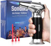ERYI-Chalumeau De Cuisine S901, Briquet Rechargeable Avec Verrouillage De Sécurité Et Flamme Réglable Pour Le Bricolage, La Crème Brûlée, Le Barbecue Et La Cuisson, Gaz Butane Non Inclus