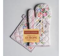 ERYI-Champ De Mars Ensemble De Gants De Four De (19Cm X 33Cm) Et Maniques De (20Cm X 20Cm), 100% Coton, Pour Barbecue, Cuisson, Four, Micro-Ondes, Grillades, Printemps/Été, Pâques