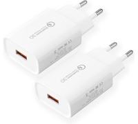 Eryi-Chargeur 18w Quick Charge 3.0 Chargeur Rapide Compatible Avec Samsung Galaxy S6 S7 S8 S9 S10 S20 S21 S22 A13 A53/Note 8/9/10, Téléphone Portable, Chargeur Rapide Original De Remplacement (2 Pièc