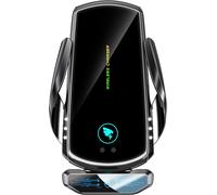 ERYI-Chargeur De Voiture Sans Fil 15 W Qi Chargeur Rapide Écran Tactile Pour Iphone Samsung Huawei Etc. Support De Téléphone Portable Rotatif À 360 °, Induction Électromagnétique, Noir