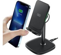Eryi-Chargeur Induction, 15w Certifié Qi Charge Rapide À Double Bobine, Lumière Adaptative Facile À Dormir, Chargeur Sans Fil Pour Iphone 13 12 11 8 Pro Max Xr Xs X Samsung S22 S21 S20 Lg, Noir