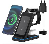 Eryi-Chargeur Induction, 3 En 1 Chargeurs À Induction Pour Téléphones Portables Avec Adaptateur, Chargeur Rapide Sans Fil 15w Pour Iphone/Samsung/Apple Watch/Apple Ecouteurs(Noir)
