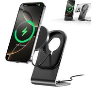 Eryi-Chargeur Mag Safe Chargeur Sans Fil Chargeur Mag-Safe Avec Support Pour Iphone 16/15/14/13/12/Xs/X/Xr/8 Série Et Air Pods 4/3/2/Pro (Noir)