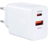 Eryi-Chargeur Mural Usb-C Pd 20 W Et Usb-A/Qc 18 W Tooq Tqwc-2sc04wt En Élégante Couleur Blanche. Idéal Pour Une Charge Rapide Et Efficace De Vos Appareils Électroniques. Compact Et Portable.