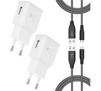 Eryi-Chargeur Pour Samsung Charge Rapide, 2-Pack Chargeur Usb Avec 2m Usb-C Nylon Tressé Cable Pour Samsung Galaxy A13, A14, S8, [594]