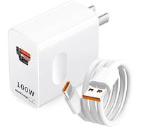Eryi-Chargeur Rapide Supercharge 100 W, 2 Ports, Chargeur Rapide Usb-A Power Delivery Avec Câble De Charge 6 A Usb-A Vers Type C 1 M Pour Honor Magic7 Pro 7 Lite 6lite 6pro X6b 200 Smart Pad