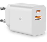 Eryi-Chargeur Secteur Ksix, 20 W, Charge Ultra Rapide, Power Delivery, Multiport Usb-C Et Usb-A, Blanc[4376]