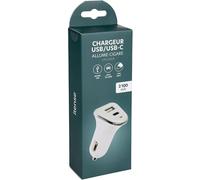 Eryi-- Chargeur Usb/Usb-C - Prise Allume Cigare - Chargeur 12v - Doubles Usb - Universel - Entrée : 12-24v - Sortie Totale : 5v / 2100 Ma - Permet De Recharger 2 Appareils Simultanément