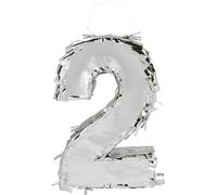 ERYI-- Chiffres Pinata, 25 X 16 X 5 Cm, Numéro Brillant Pour Anniversaire Et Jubilé, Chiffre, Argent, Décoration, Jeu De Fête