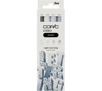 Eryi-Ciao Shade Set Light Cool Gray, 3 Marqueurs Twin Avec Une Pointe Moyenne Et Une Pointe Brush, Y Compris Multiliner Cool Gray 0,3 Mm