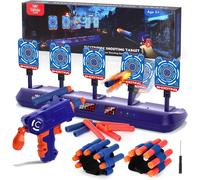 Eryi-Cible Pour Nerf, Electronique Avec 5 Cibles 3 Modes, Jeu De Tir Avec Effet Lumineux Et Sonore (Bleu Avec Un Pistolet), Pour 3+ Ans