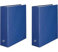 Eryi-Classeur Balacron A4xl Dos 80mm 4 Anneaux En D Couverture Carte Rembordée En Pvc Bleu Marine (Lot De 2)