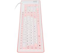 ERYI-Clavier Pliable En Silicone Souple À 103 Touches, Clavier Muet Filaire Usb Pliable, Étanche À La Poussière, Clavier Doux Au Toucher, Pour Ordinateur Portable, Jeu (Rose)