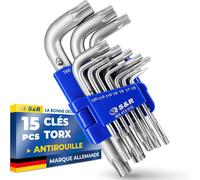 ERYI-Clefs Torx Hexagonales - Jeu 15 Clés Torx À Étoile Extra Résistantes Torx 6 Torx 7 Torx 8 Torx 9 Torx 10 Torx 15 Torx 20 Torx 25 Torx 27 Torx 30 Torx 40 Torx 45 Torx 50 Torx 55 Torx 60