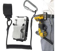 ERYI-Clip-On Porte Outils Ceinture + Cordon De Sécurité Rétractable 160Cm \U2013 Kit Ultime De Sécurité Et De Commodité Pour Outils \U2013 Porte-Outils Support En Acier Inoxydable 304 Et Sangle Antic
