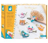 ERYI-- Coffret 6 Barrettes À Créer - Animaux Pailletés - Les Ateliers Bijoux - Kit Loisir Créatif Enfant - Apprentissage Motricité Fine Et Créativité - Dès 6 Ans - J07997