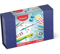 Eryi-- Coffret D'écriture Et Accessoires Scolaires Pour Enfants - Crayons De Couleur, Ciseaux, Gommes, Taille-Crayon, Règle, Crayons À Papier Et Guide-Doigt - Carnet D'écriture Et Autocollants